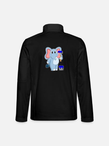 Elephant Painter Paint Roller Painting - Unisex Softshell Jacket - black