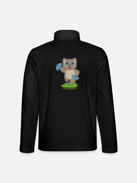 Cat Hand Fan - Unisex Softshell Jacket - black