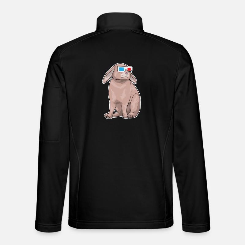Hase Brille - Unisex Softshelljacke - Schwarz