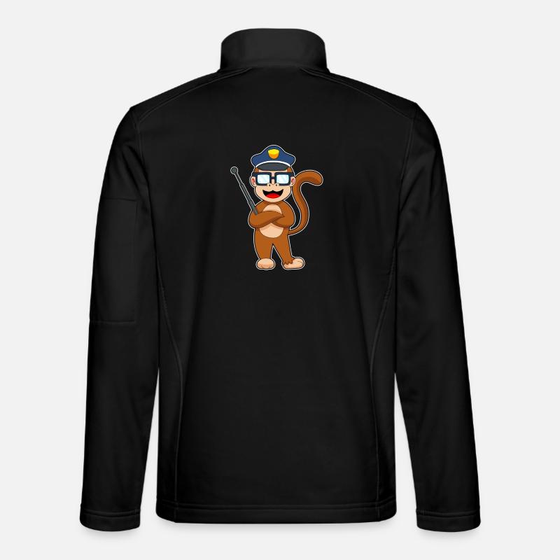 Monkey Policeman Matraque Police - Veste en tissu softshell Unisexe - noir