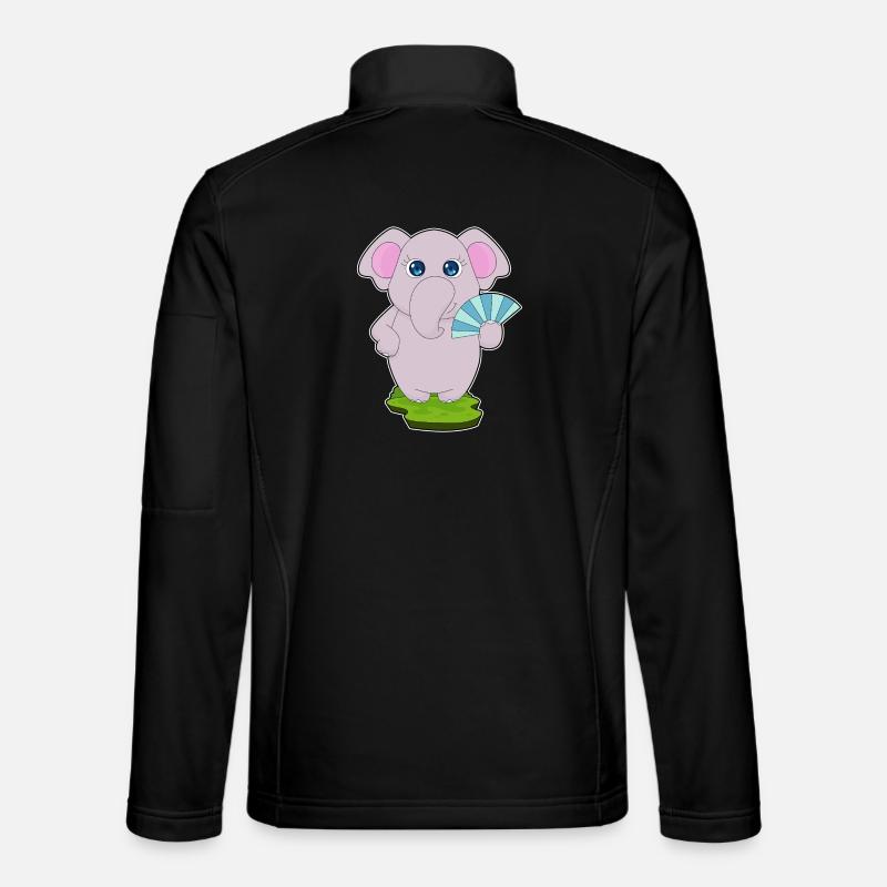 Éventail de main d’éléphant - Veste en tissu softshell Unisexe - noir