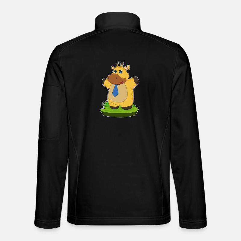 Cravate de gentleman girafe - Veste en tissu softshell Unisexe - noir