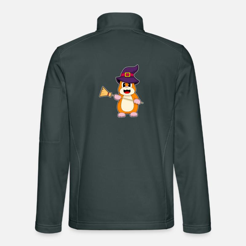 Hamster Witch Broom Unisex Softshell Jacket