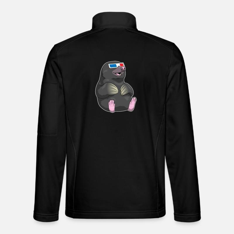 Maulwurf Brille - Unisex Softshelljacke - Schwarz