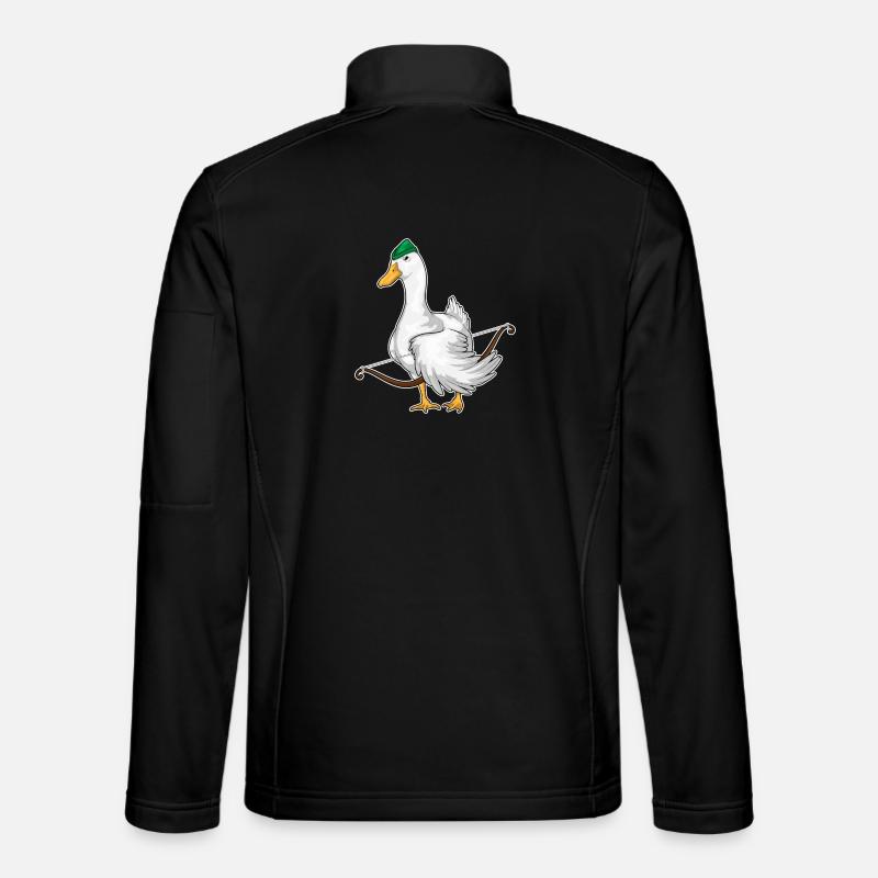 Ente Bogenschütze Bogen - Unisex Softshelljacke - Schwarz