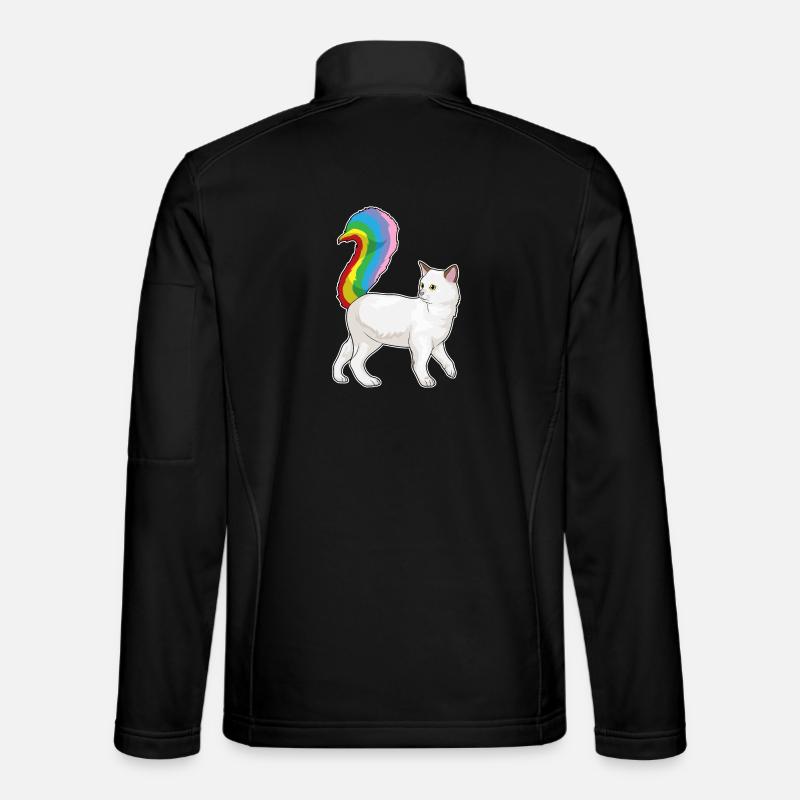 Katze Regenbogen - Unisex Softshelljacke - Schwarz