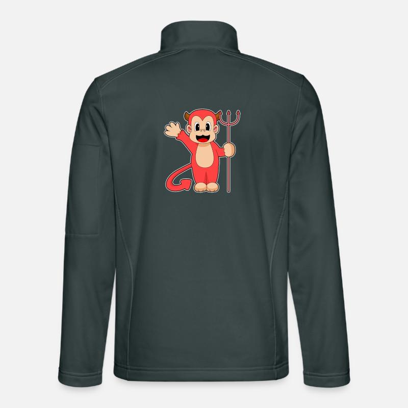 Singe Halloween Devil Trident Veste en tissu softshell Unisexe