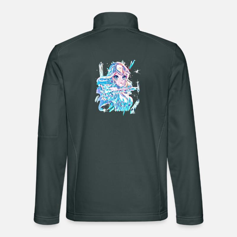 Winter Eiskönigin mit Eiskristallen Unisex Softshelljacke