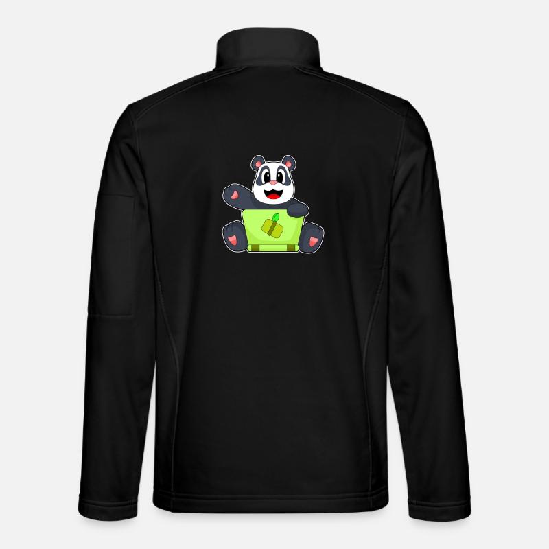 Panda Laptop - Unisex Softshell Jacket - black