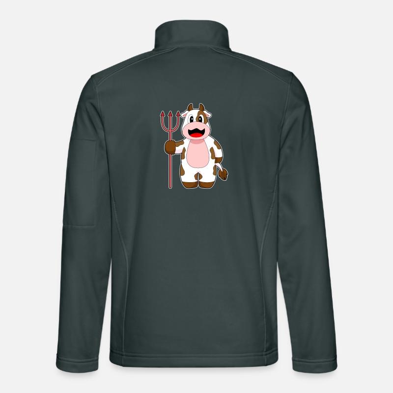 Vache Halloween Devil Trident Veste en tissu softshell Unisexe