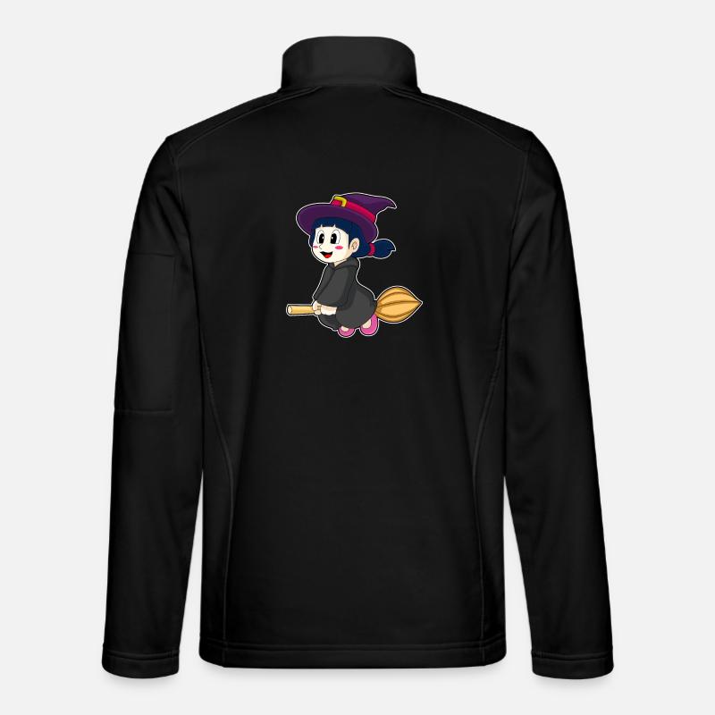 Girl Witch Broom - Unisex Softshell Jacket - black