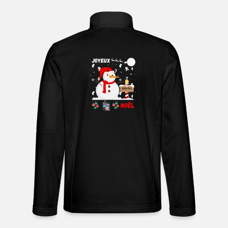 Merry Christmas Snowman - Unisex Softshell Jacket - black