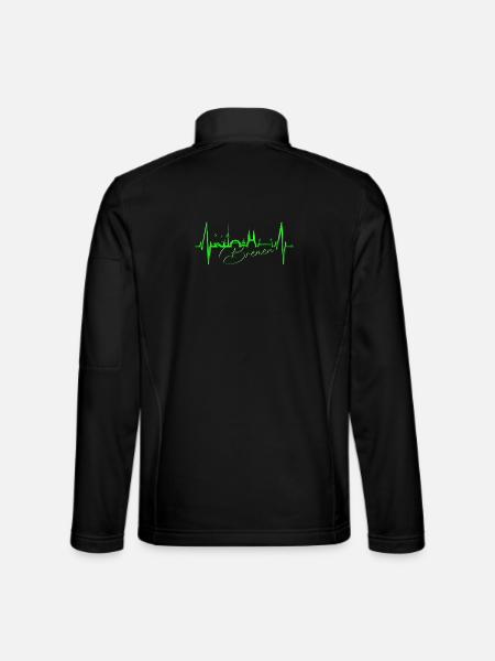 Bremen Skyline Bremen Heartbeat Fan Heart Love - Unisex Softshell Jacket - black - Back