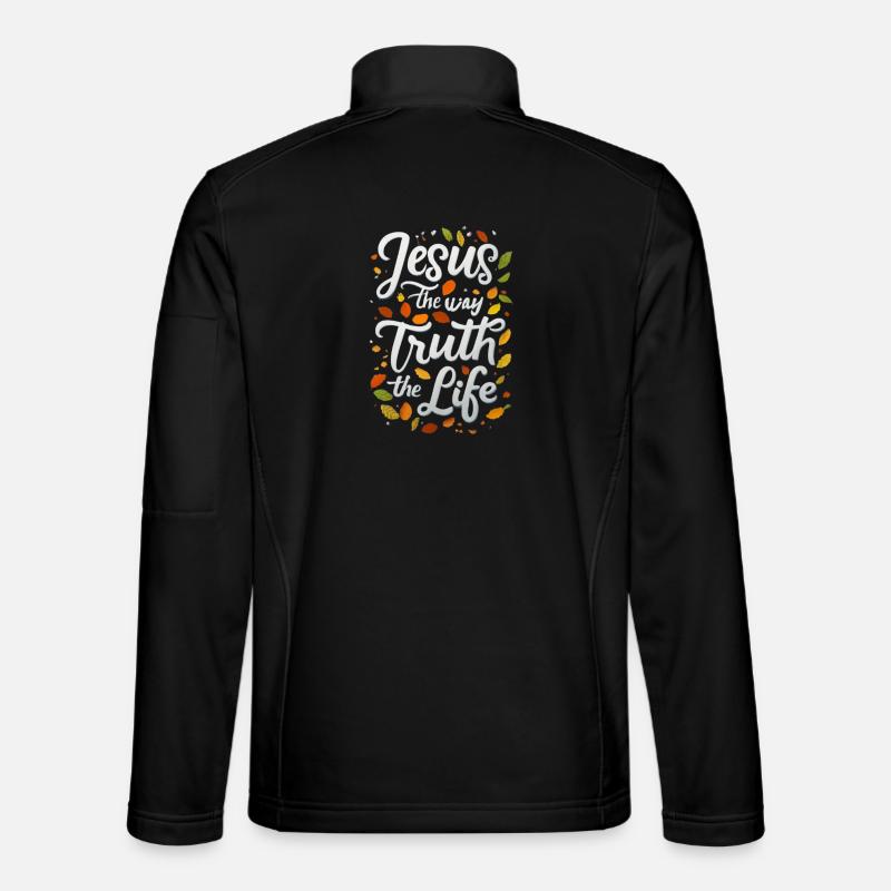 Living Jesus Way Truth - Unisex Softshell Jacket - black