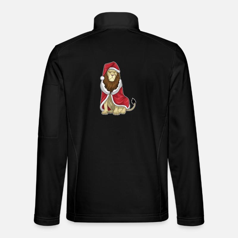 Lion Christmas Santa Hat - Unisex Softshell Jacket - black