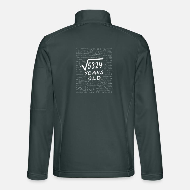 73e Anniversaire 73 ans Racine carrée de 5329 math Veste en tissu softshell Unisexe