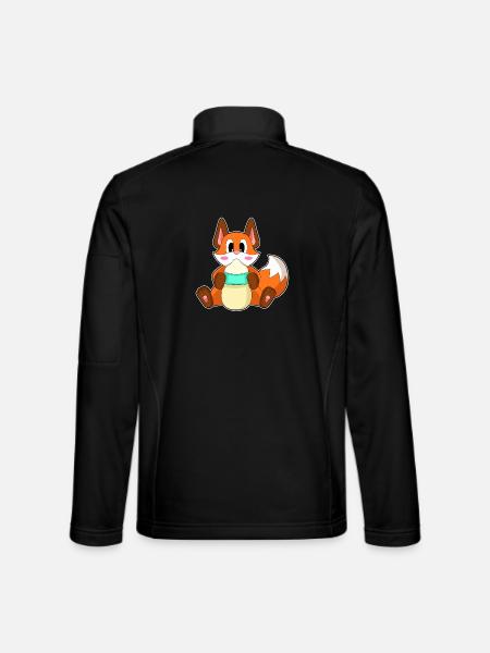 Fox Baby Milk Bottle - Unisex Softshell Jacket - black