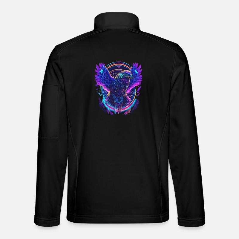 Fliegender Adler Synthwave - Unisex Softshelljacke - Schwarz