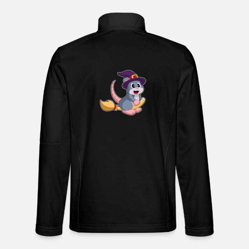 Mouse Witch Broom - Unisex Softshell Jacket - black