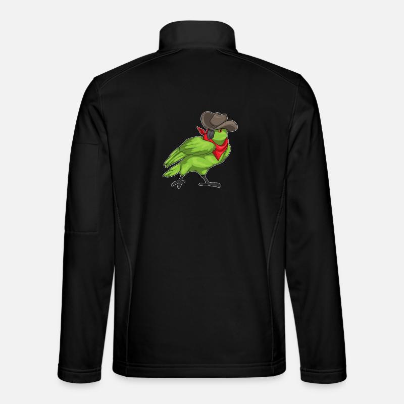 Papagei Cowboy Cowboyhut - Unisex Softshelljacke - Schwarz