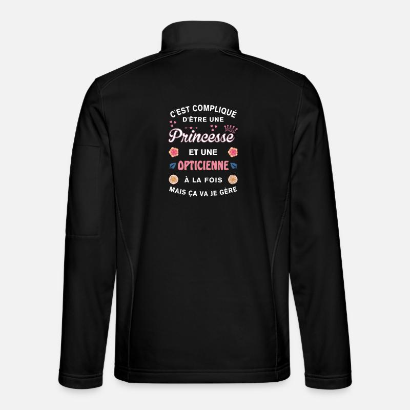 Cadeau Humoristique Opticienne Princesse - Veste en tissu softshell Unisexe - noir