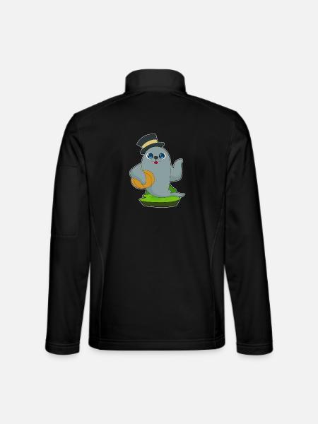 Citrouille d'Halloween scellée - Veste en tissu softshell Unisexe - noir