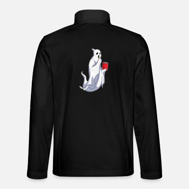 Chips d’Halloween fantôme - Veste en tissu softshell Unisexe - noir