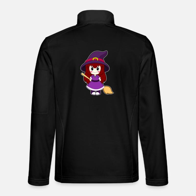 Girl Witch Broom - Unisex Softshell Jacket - black