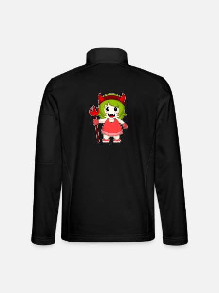 Girls Halloween Devil Trident - Unisex Softshell Jacket - black