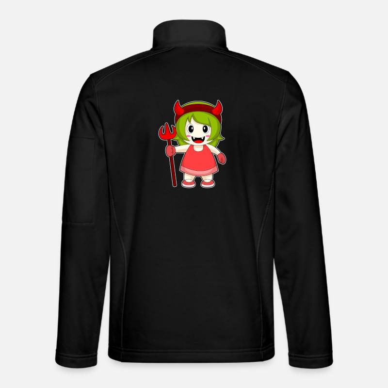 Girls Halloween Devil Trident - Unisex Softshell Jacket - black
