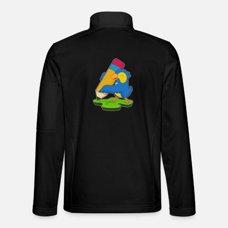 École de crayon Perroquet Pupil - Veste en tissu softshell Unisexe - noir