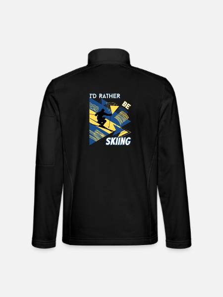 I'd Rather Ski - Ski Wintersportler Skifahrer - Unisex Softshelljacke - Schwarz - Hinten