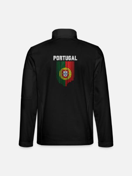 Flagge von Portugal, portugiesischer Stolz - Unisex Softshelljacke - Schwarz - Hinten