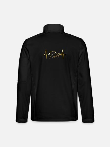 Cape Town Skyline Heartbeat Afrique du Sud Montagne de la Table - Veste en tissu softshell Unisexe - noir - Dos