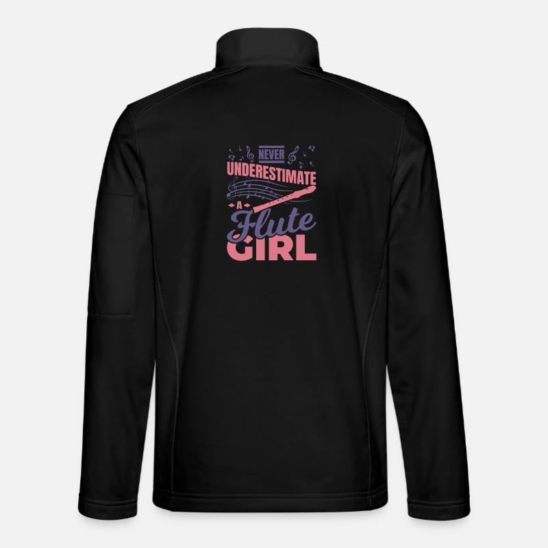 Never underestimate a flute girl - Unisex Softshell Jacket - black