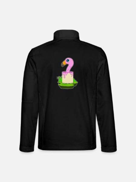 Flamingo Painter Paint Bucket Paint - Unisex Softshell Jacket - black