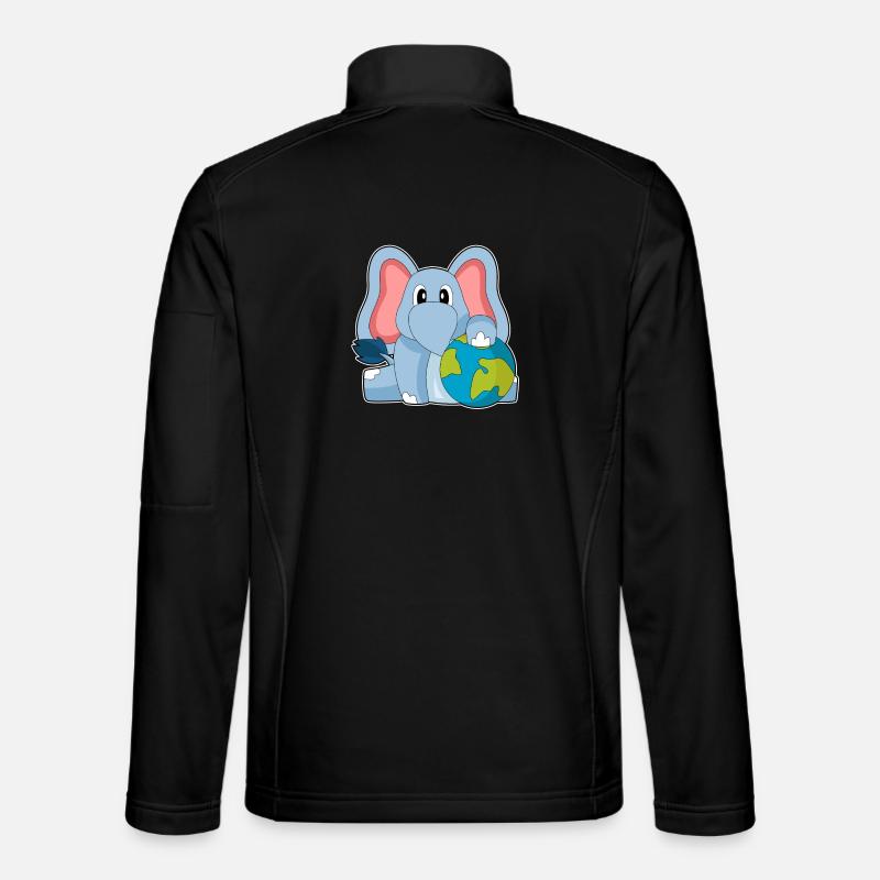 Elefant Erdkugel - Unisex Softshelljacke - Schwarz
