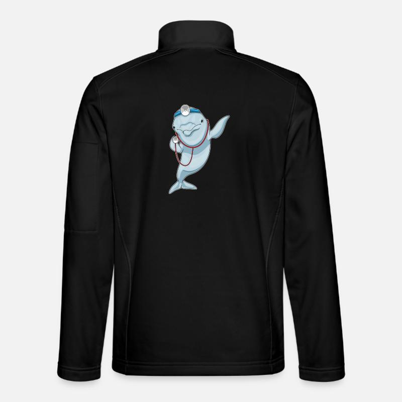 Delfin Arzt Stethoskop - Unisex Softshelljacke - Schwarz