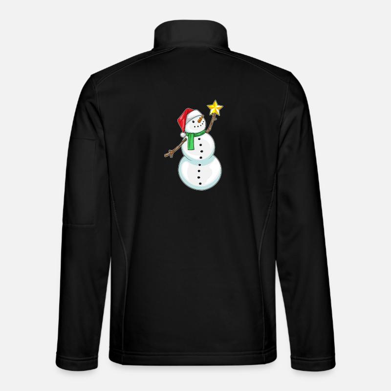 Schneemann Weihnachten Weihnachtsstern - Unisex Softshelljacke - Schwarz