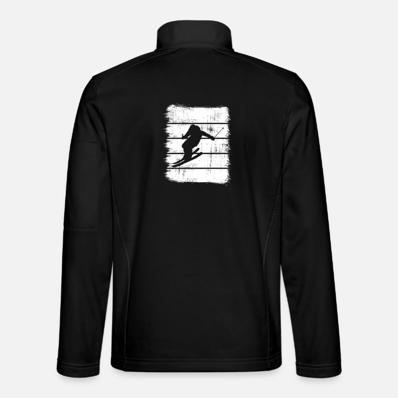 Skier Drawing - Unisex Softshell Jacket - black