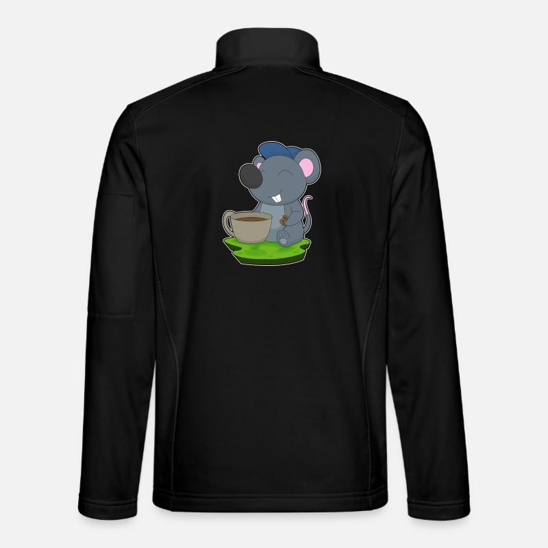 Maus Kaffee Tasse - Unisex Softshelljacke - Schwarz