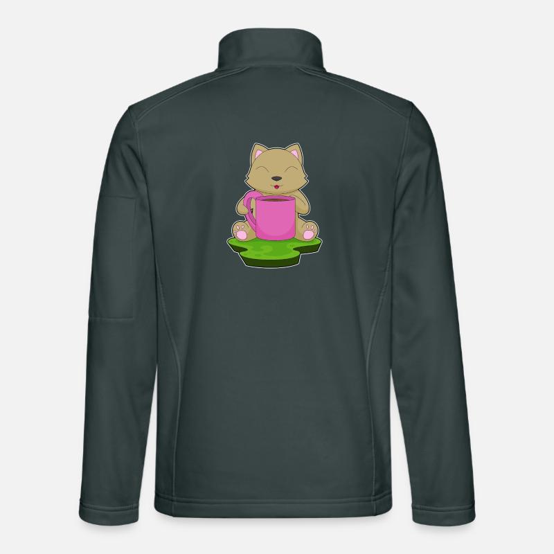 Katze Kaffee Becher Unisex Softshelljacke