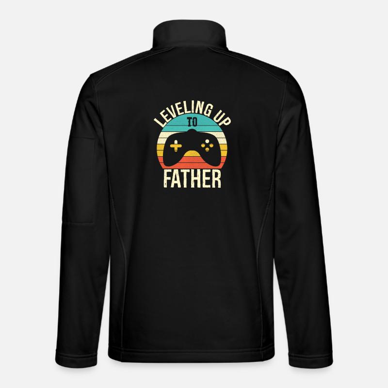 Leveling up to father - Unisex Softshell Jacket - black