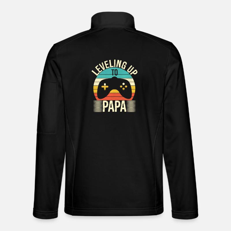 Leveling up to dad - Unisex Softshell Jacket - black