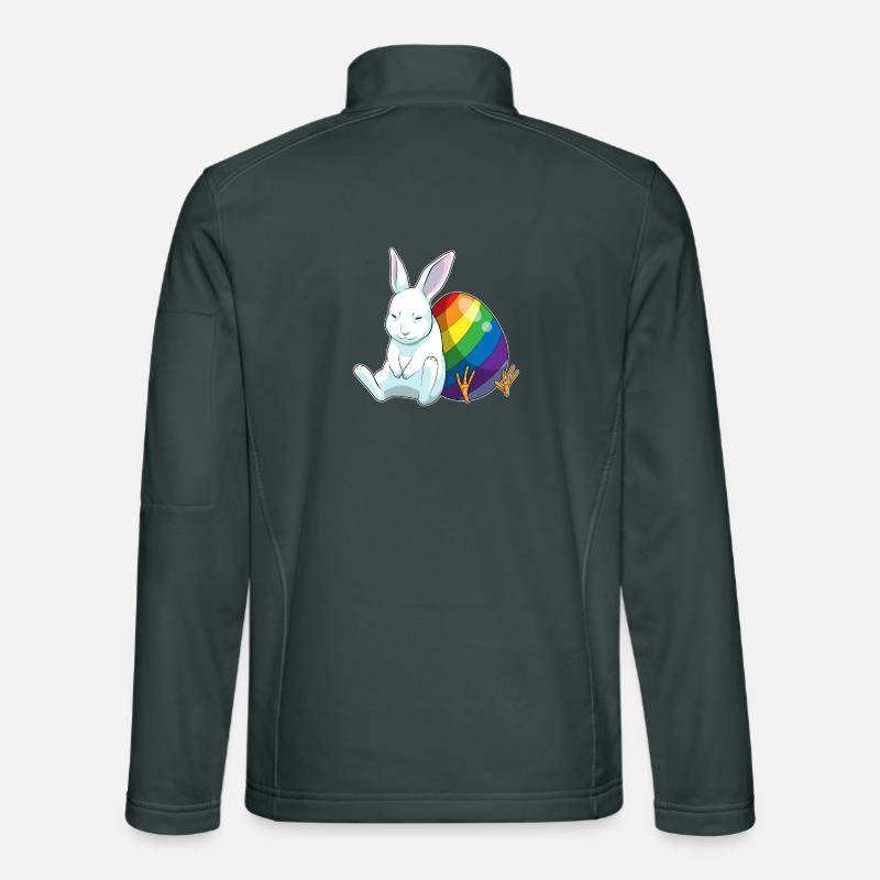 Bunny Arc-en-ciel de Pâques Veste en tissu softshell Unisexe