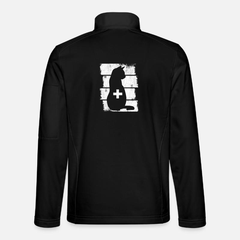 Katzen Tierarzt - Unisex Softshelljacke - Schwarz