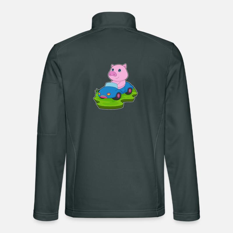Schwein Auto Unisex Softshelljacke