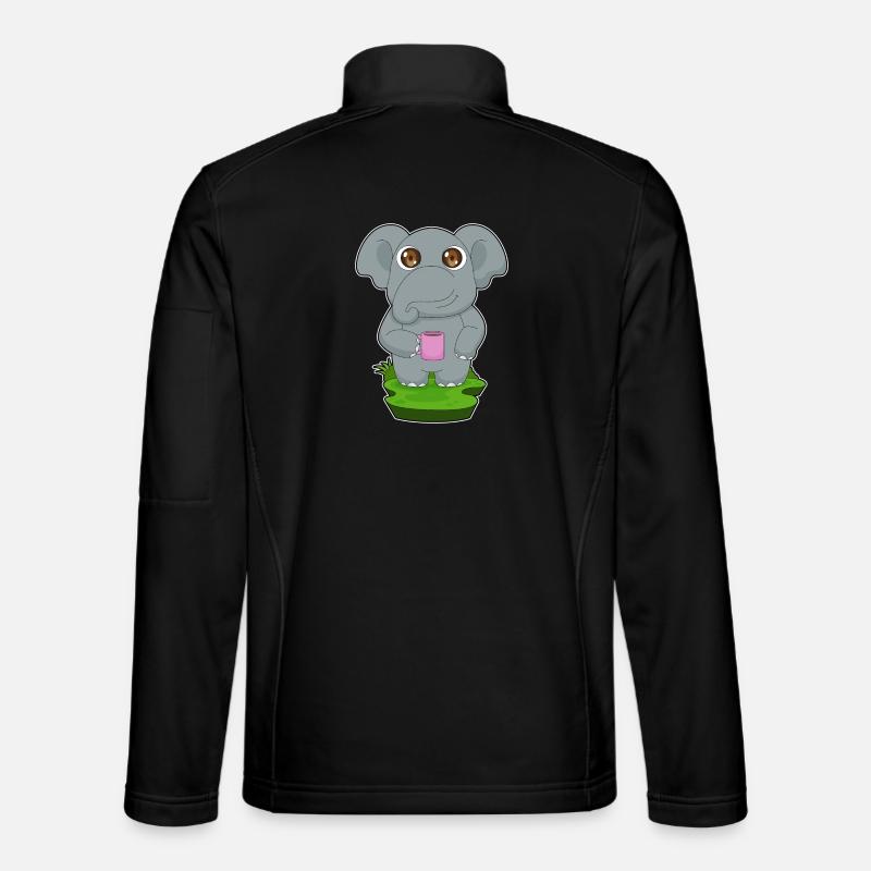 Elefant Kaffee Becher - Unisex Softshelljacke - Schwarz
