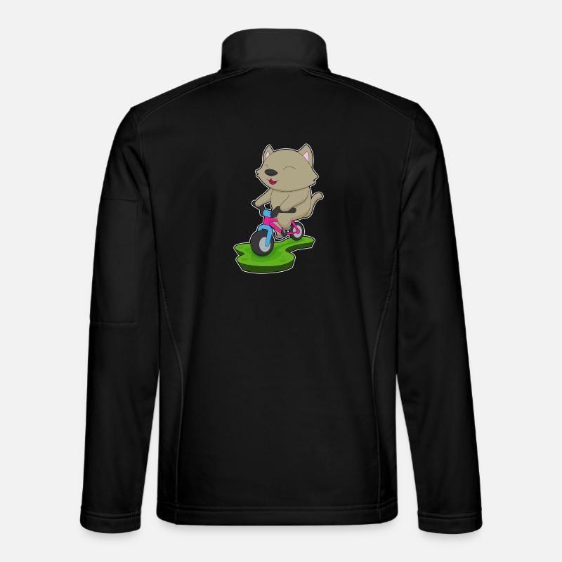 Katze Fahrrad - Unisex Softshelljacke - Schwarz