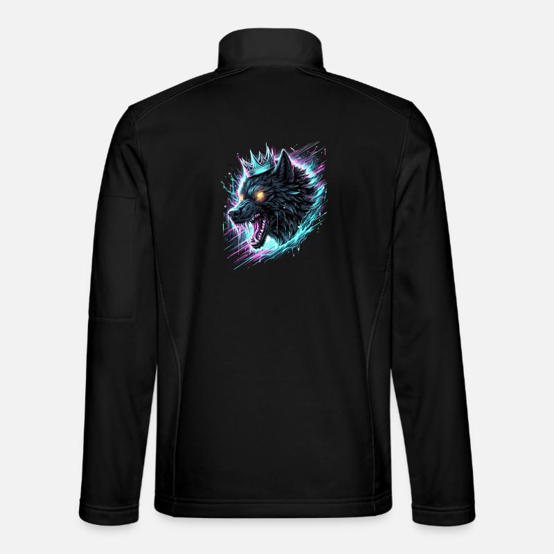 Royal Wolf Synthwave - Veste en tissu softshell Unisexe - noir